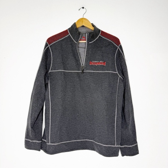 Tommy Bahama x NFL Tampa Bay Buccaneers Reversible 1/4-Zip Pullover Size Medium - Picture 3 of 6